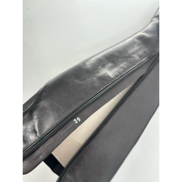 Prada Boots Womens 39 Black Leather Knee High Zip Up Wedge Elastic Nylon Panel - Picture 14 of 14